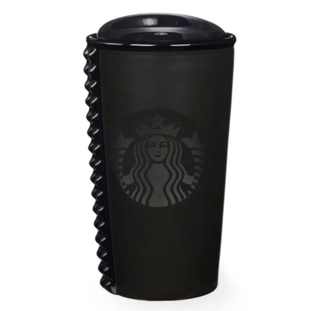 Starbucks Matte Black Studded Ceramic Tumbler- Dot Collection 2015